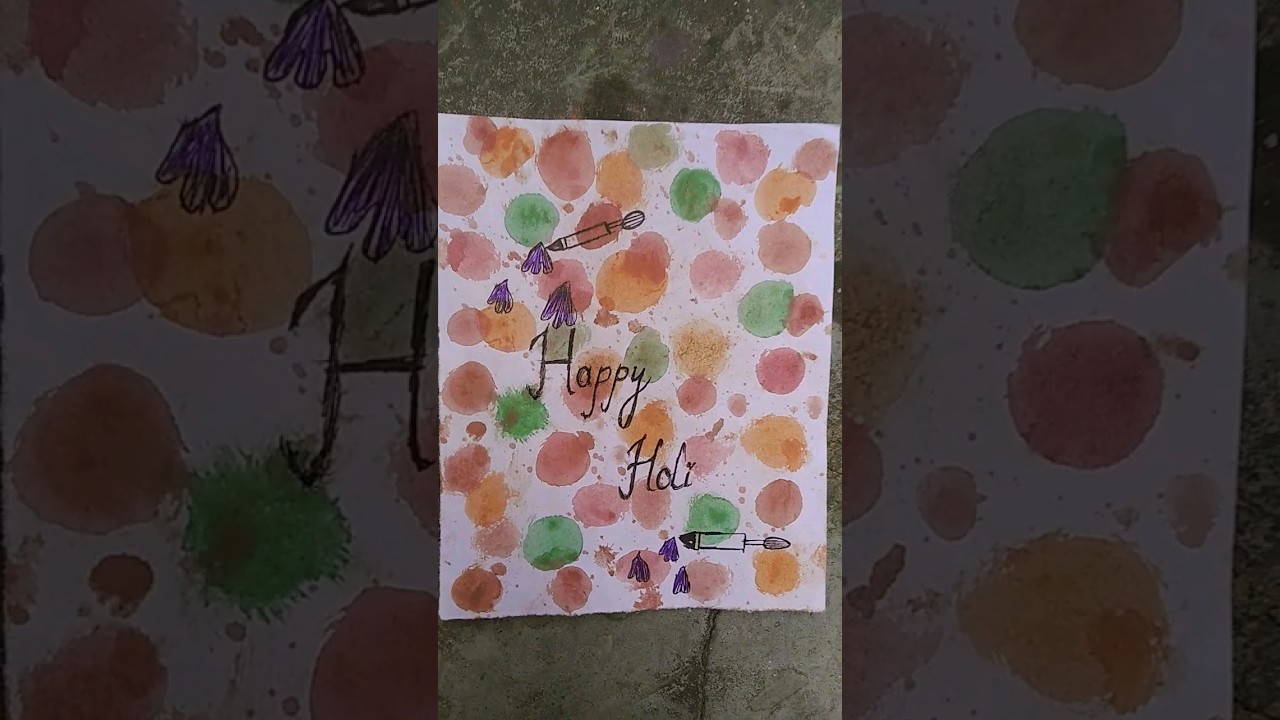 😱Holi drawing with Gulal /Abir ll 