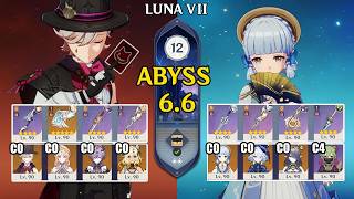 C0 Lyney Nicole Hexerei & C0 Ayaka Hyperfridge | Spiral Abyss 6.6 Luna 7 | Genshin Impact 【原神】