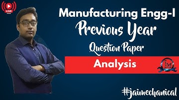 Manufacturing Engg-I||Previous Year Paper Analysis||3rd Semester||ME||Diploma||SBTE|| @jaimechanical