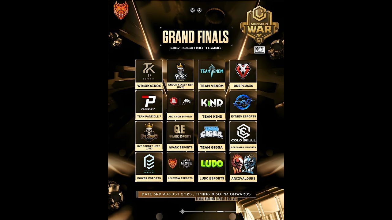 BENGAL WARRIORS ESPORTS PRESENTS | MONSOON WAR S1 GRAND FINALS 🏆