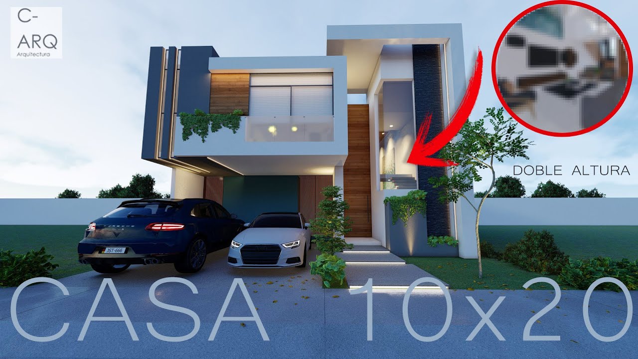 ESPECTACULAR CASA DE 10mx20m CON DOBLE ALTURA Y ESTUDIO | 3 RECÁMARAS | 250  m2 | HOUSE 10mx20m - YouTube