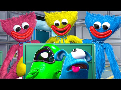 Huggy Brothers & Mini crewmates - Poppy Playtime & Among Us Animation