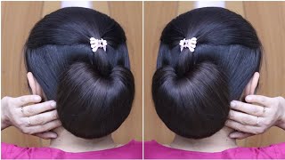 Nice! Beautiful Low Bun Hairstyle With Clutcher | Very Easy Juda Bun Hairstyle For Summer 2024