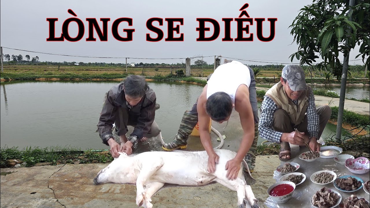 Lợn Bản nướng nguyên con.Liên hoan ao Cá bội thu,Bì giòn hơn bánh đa