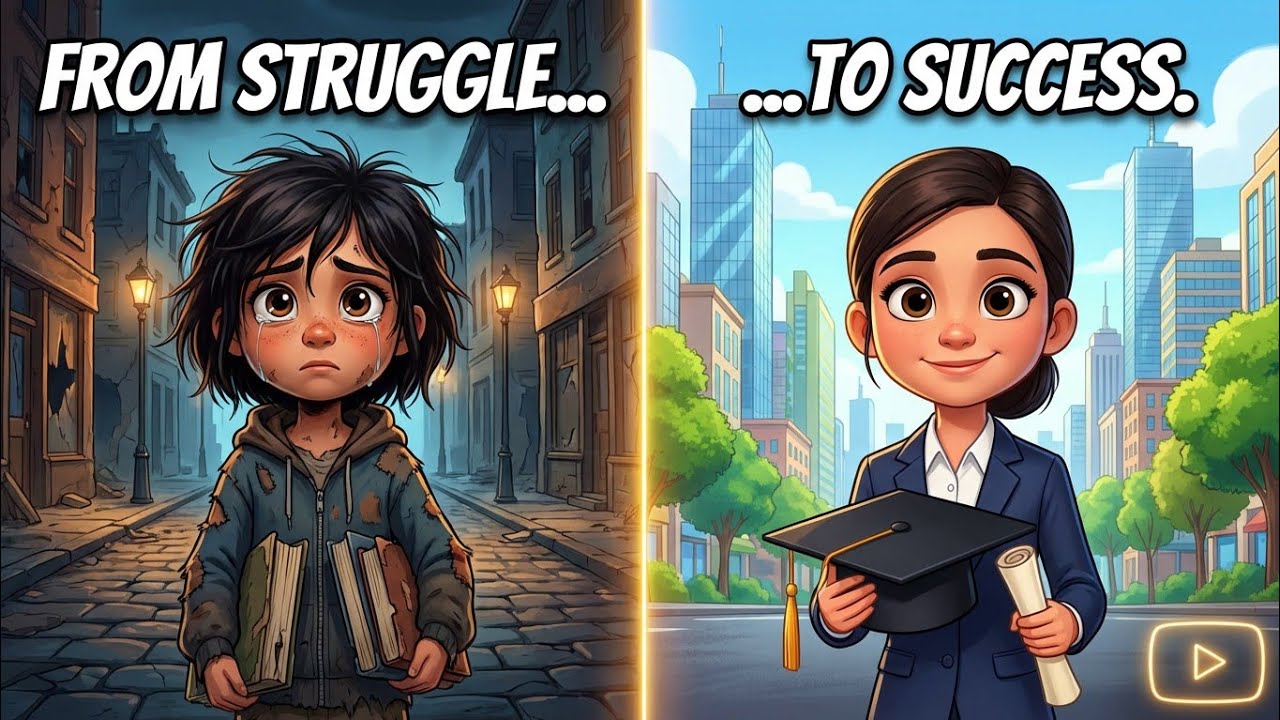 Success Story of a Poor Girl | Moral Story | Cartoon | English Story | Learn English | Motivation