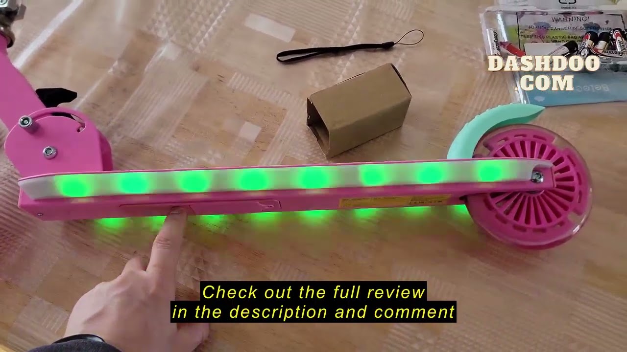 Review BELEEV V2 Scooters for Kids with Light-Up Wheels & Stem & Deck, 2 Wheel Folding Scooter for G