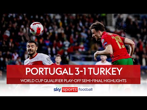 Update Jota scores power header! | Portugal 3-1 Turkey | World Cup Qualifier Play-Off Semi-Final Highlights