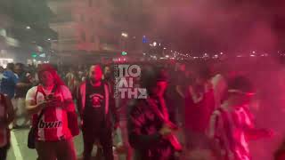 Ολυμπιακός - Ξέφρενοι πανηγυρισμοί στη Χίο για την κατάκτηση του ευρωπαϊκού