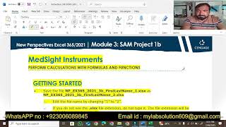 New Perspectives Excel 365/2021 | Module 3 : SAM Project 1b | MedSight Instruments