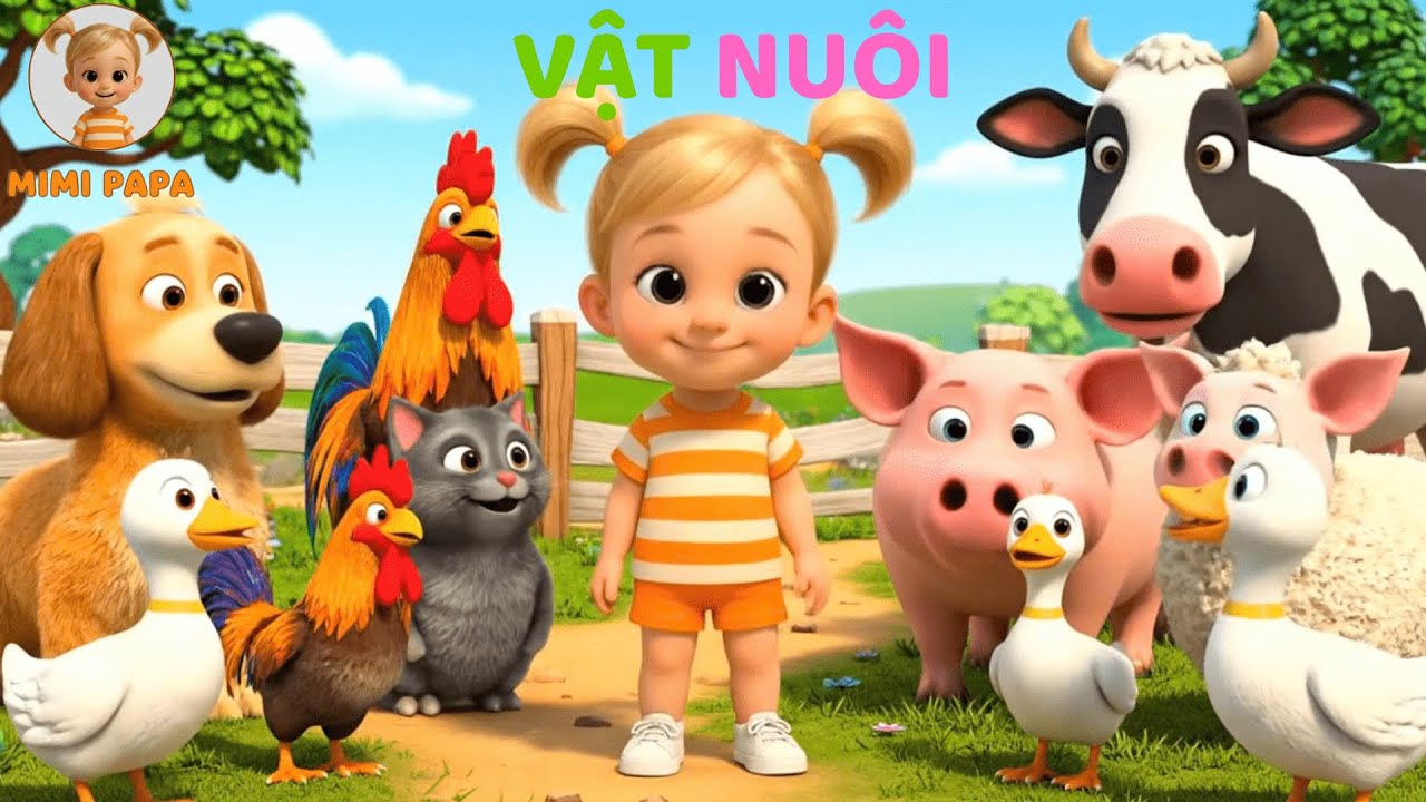 Bé Học Tên Các Con Vật Nhanh Chóng Chỉ Trong 1 Ngày  🐶🐱 | MiMi gọi các bạn vật nuôi dậy đi học chung