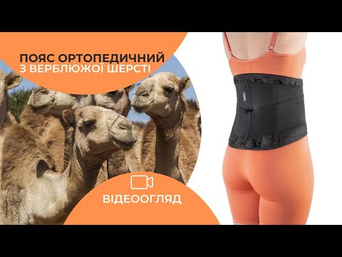 Пояс для спини з верблюжої шерсті Ортопедичний S (обхват 70-90 см), відео 1