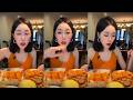 ASMR SPICY KOREAN FOOD MUKBANG | CHEESY TTEOKBOKKI &amp; FIRE DUMPLINGS EATING SHOW