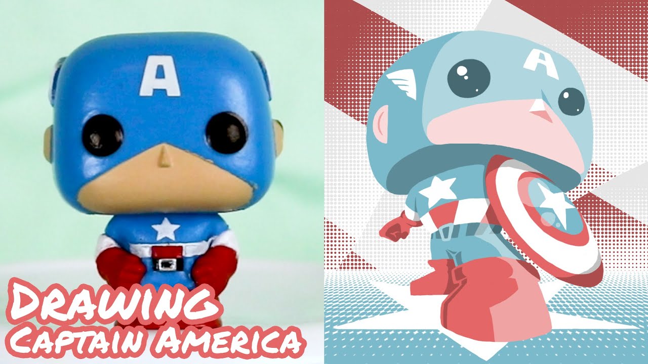 Captain America Drawing the Funko Pop! Marvel Advent Calendar (Day 2