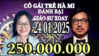 Ai là triệu phú mới nhất 24/01/2025 l Bạn gái trẻ Hà My ĐÁNH BẠI giáo sư Xoay - GAME HAY TRÍ TUỆ screenshot 5
