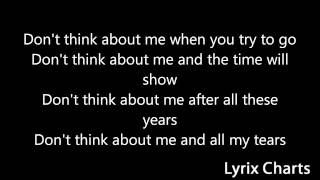 Luca Hänni - Don`t Think About Me Lyrics