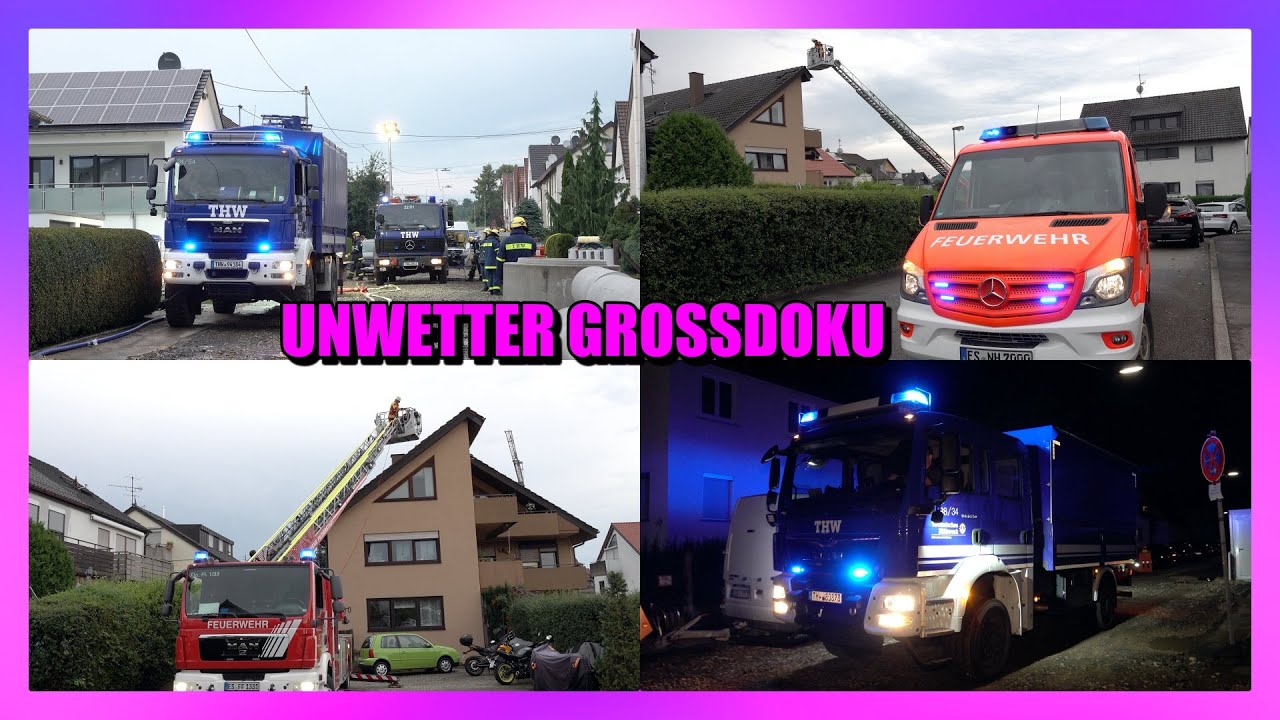 +++ GROSSE UNWETTERDOKU mit DOWNBURST aus FILDERSTADT & NEUHAUSEN +++ Feuerwehr & THW im Einsatz [E]