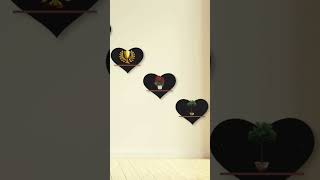 Heart shape shelves set of 4 Black MDF wall decor ,For price whatsapp me 03017040360