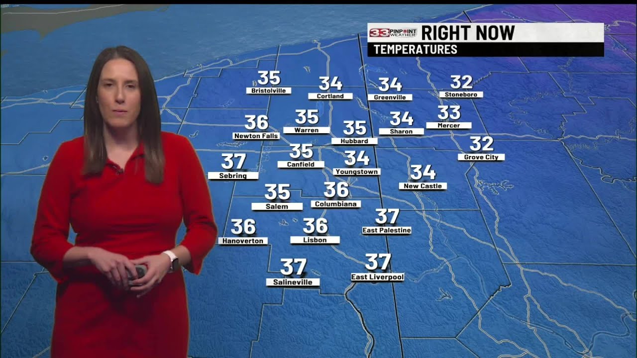 Decreasing clouds and cold temperatures overnight - YouTube