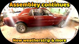 Installing questionable weatherstrip in the 66 Mustang