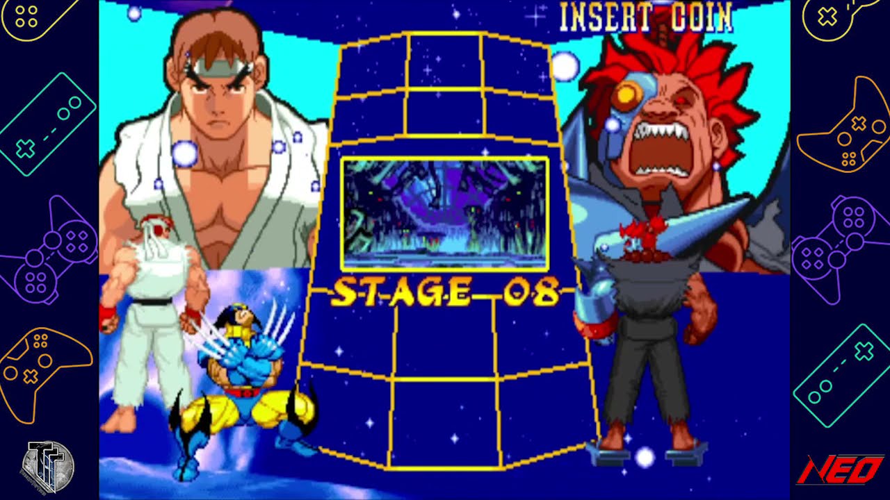 Marvel Super Heroes vs Street Fighter: Arcade Mode Run (Ryu & Wolverine)