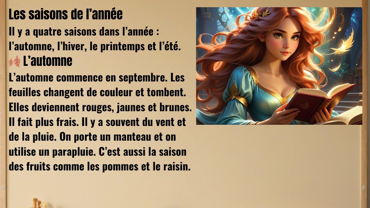 les quatre saisons de l’année 🌦️🍂 ️🌸☀️ Aprendre à lire le Français ...