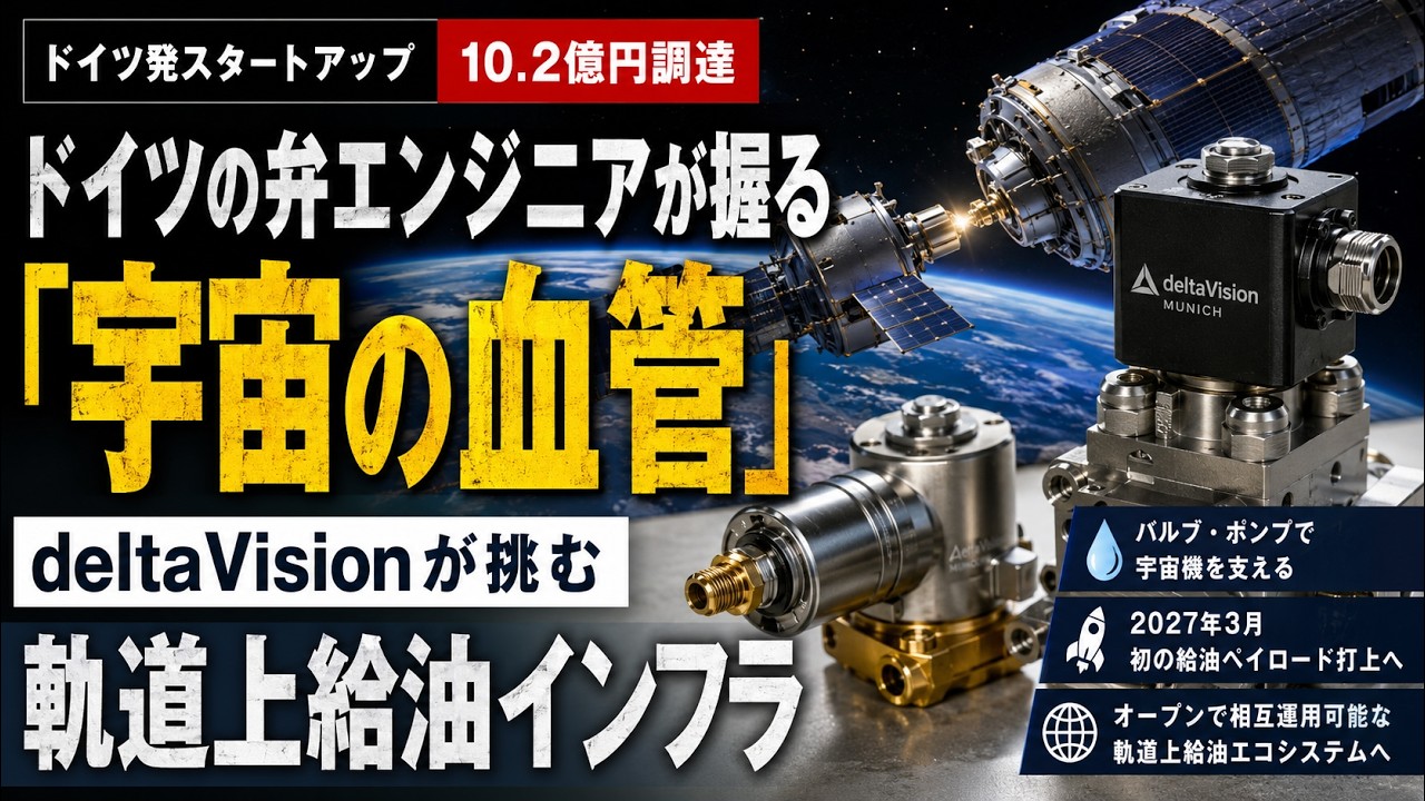 ドイツの弁エンジニアが握る「宇宙の血管」——deltaVisionが10.2億円調達で挑む軌道上給油インフラ