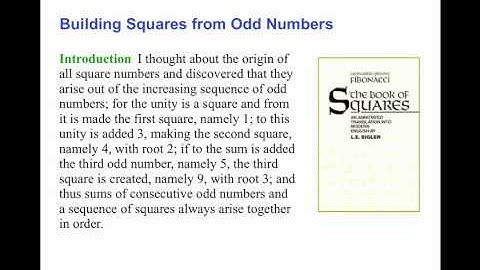 Building Squares from Odd Numbers 2: In words