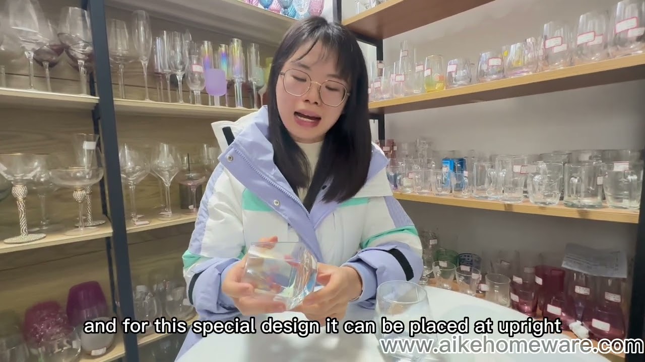 The diamond Stemless Wine Glass is personalized hexagonal design