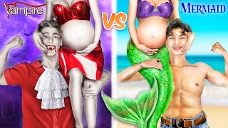 ¡Vampiro Embarazada vs Sirena Embarazada! ¡Reciclando Ropa En Escuela De Ricos!