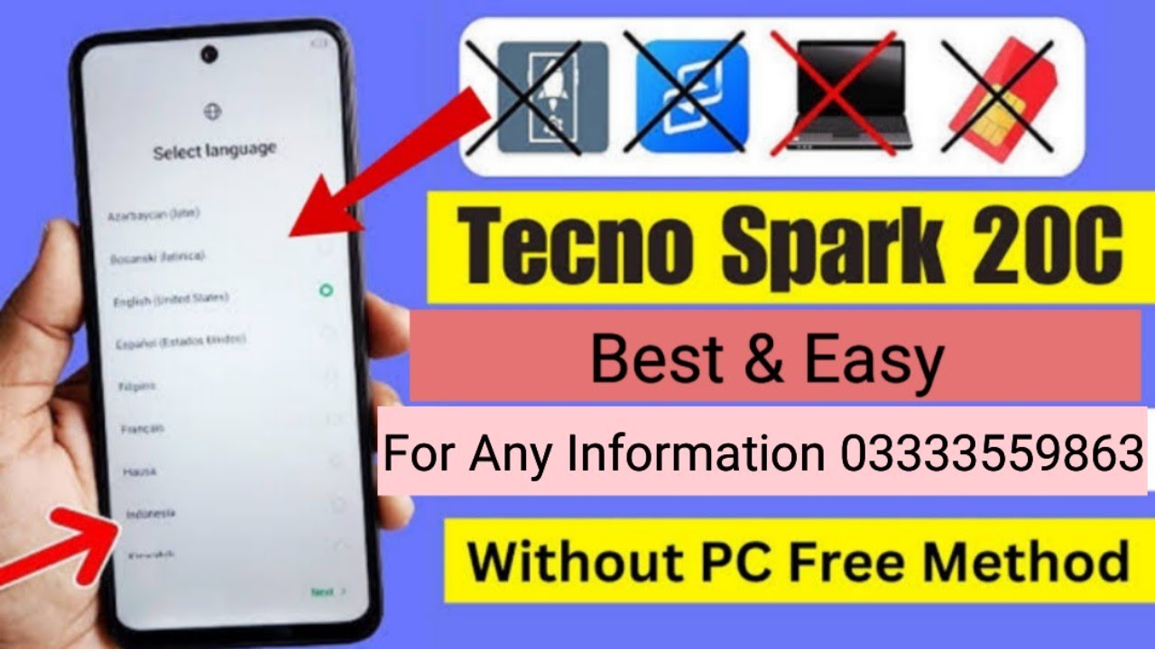 Tecno Spark 20C FRP Bypass New Security 2025 Without PC I Tecno Spark 20C FRPUnlock