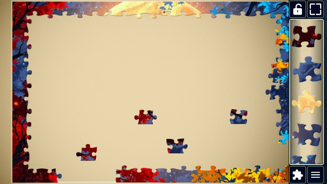 Golden Moonlit Forest Scene //jigsaw 