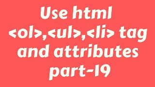 Web Design Beginners Course 2019 Bangla HTML5 Part 19