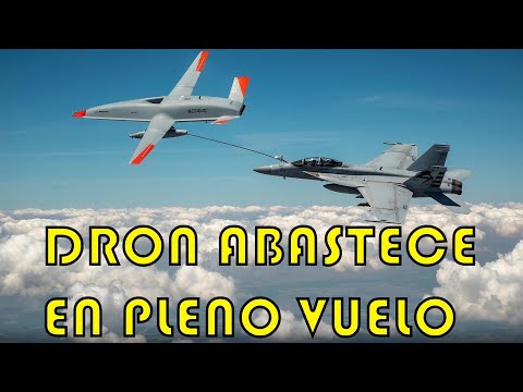 DRON ABASTECE AVION EN PLENO VUELO