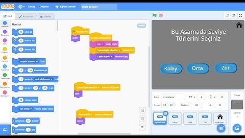 9.  HAFTA SCRATCH PROGRAMI İLE OYUN GİRİŞ SEVİYESİ AYARLAMA #Scratch #KodlaÖğren #Kodlama