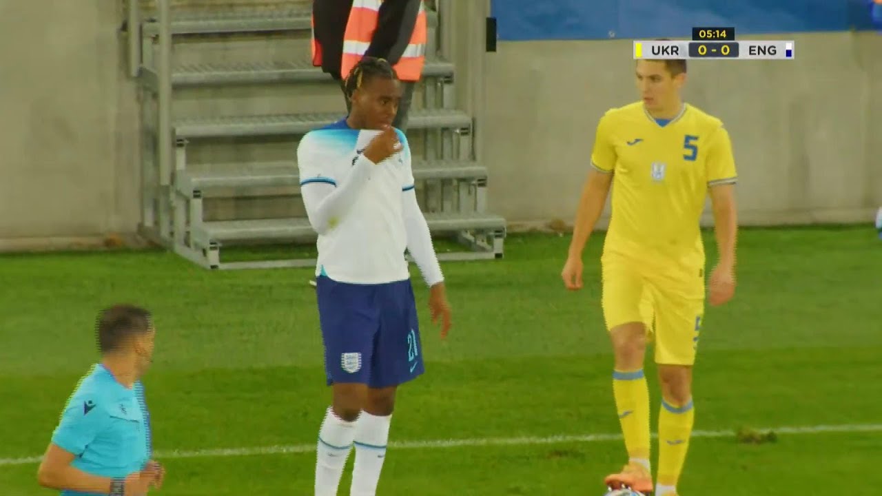 Jamie Gittens vs Ukraine U21 Euro qualifying (16/10/2023)