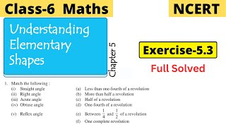 Class 6 Maths NCERT Chapter 5 Understanding Elementary Shapes Exercise 5.3 Full Solved | #class6