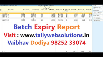(Buy TDL Source Code Only Rs 450) Batch Expiry Report in Tally Prime | Useful for Pharmacy Business