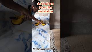 4×2 bedroom floor tiles installation #shorts #bedroomtiles #tilesinstallation