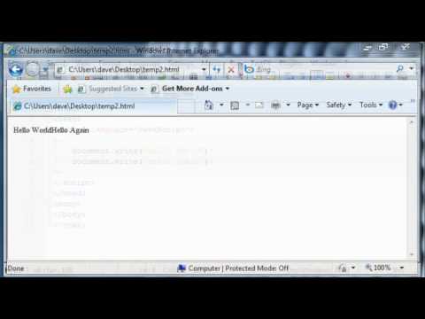 JavaScript Tutorial #2 Embeeding HTML