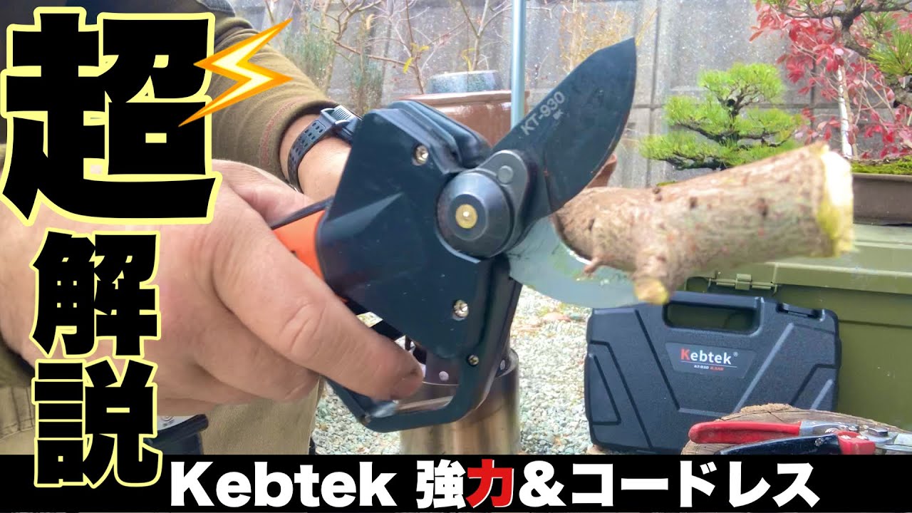 コードレス電動剪定鋏のレビューと解説 kebtek KT-930 - YouTube