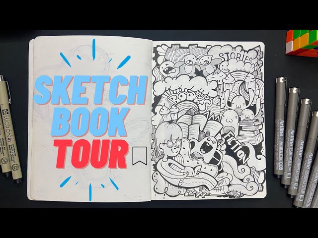 Marker sketchbook tour from the last year : r/sketchbooks