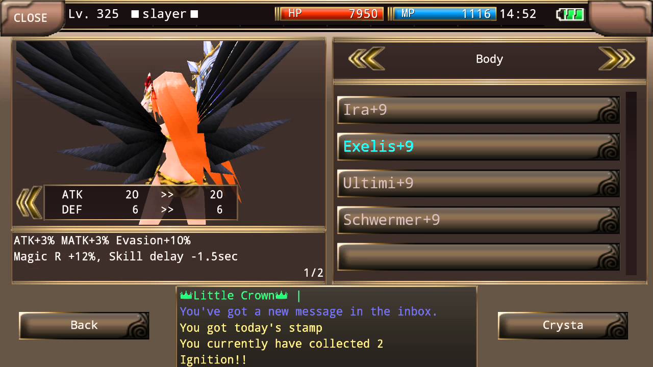 Iruna Online Gladiator Build (Gears/Equipment, Status, & Crystal