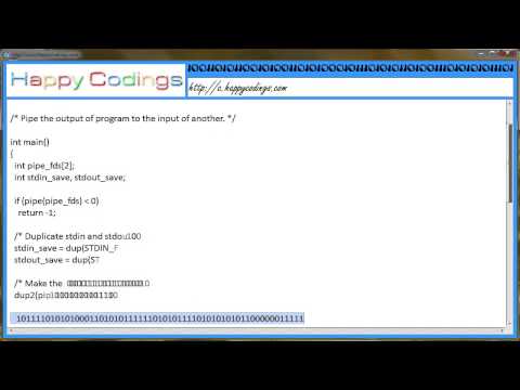 Output of one program is input of another program Using Pipes C Code Example