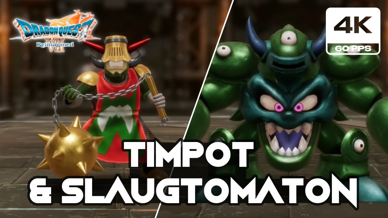 Dragon Quest 7 Reimagined - Tinpot Dictator & Slaughtomaton Boss Fight (4K 60FPS PS5 Pro)