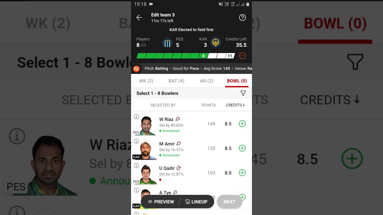 psl - PES vs KAR t20