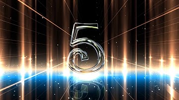 4K 60FPS UHD 3D Mirrored Countdown Number Shine Flare Animation