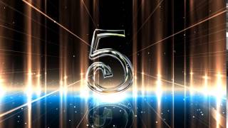 4K 60FPS UHD 3D Mirrored Countdown Number Shine Flare Animation