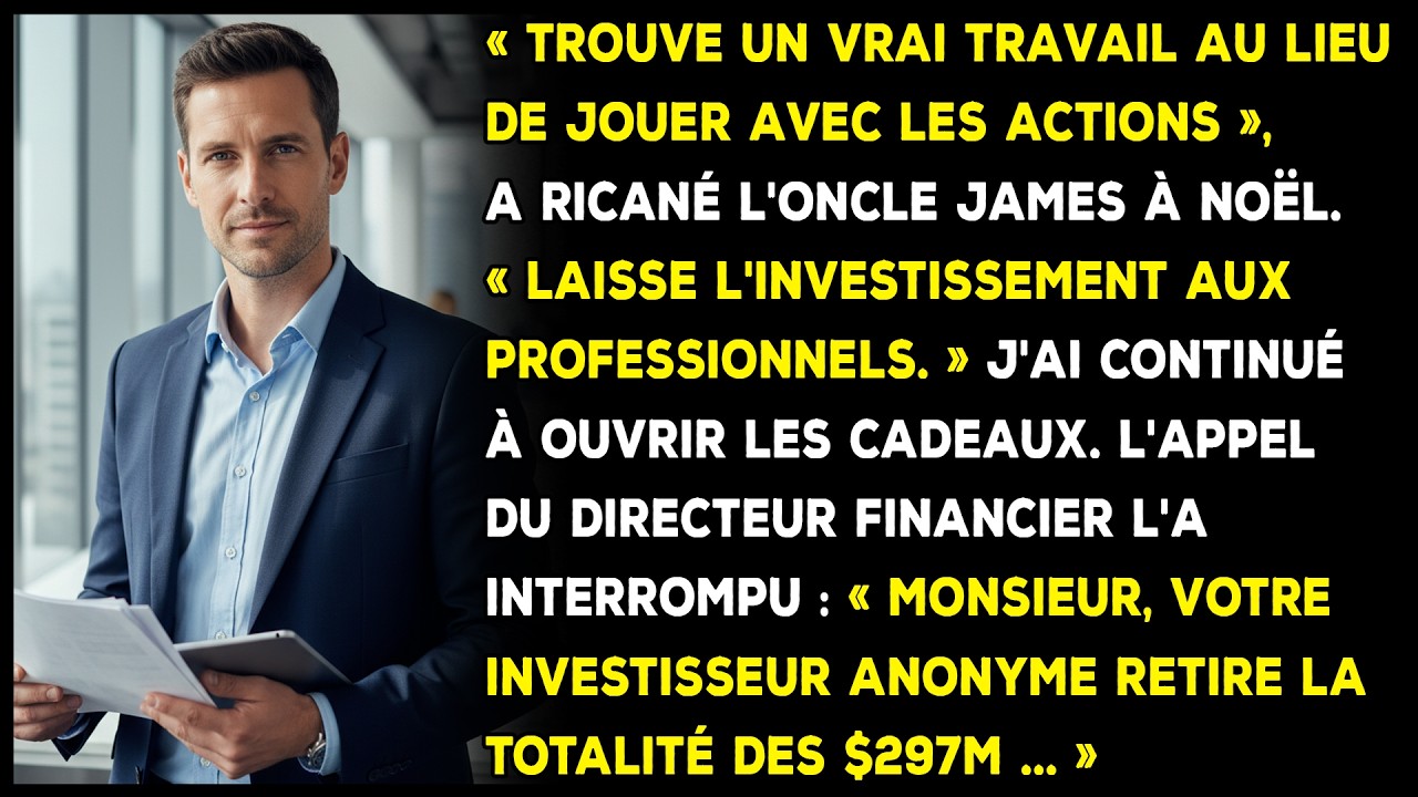 « Trouve un vrai travail », dit mon oncle — je finance sa boîte depuis 5 ans.