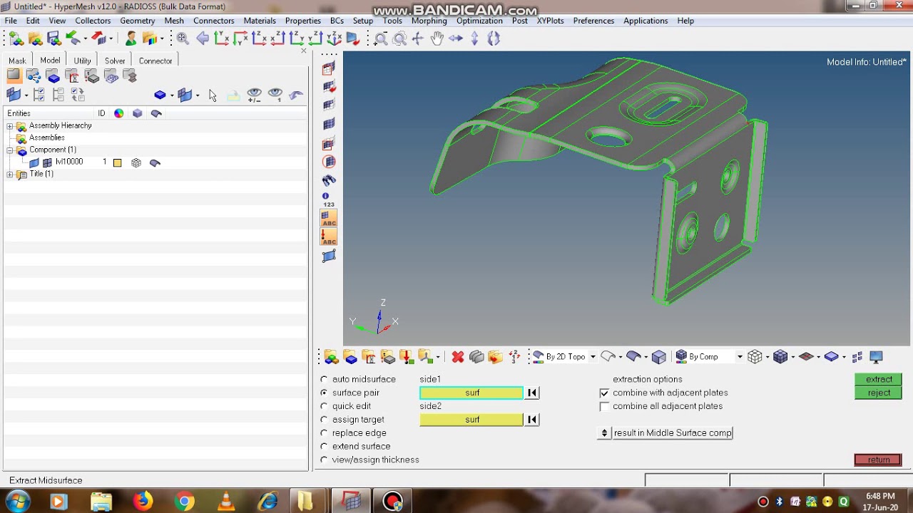 Hypermesh: How to import geometry and create midsurface - YouTube