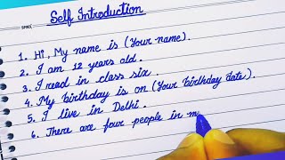 Self Introduction.. Learn How To Write Self Introduction In English